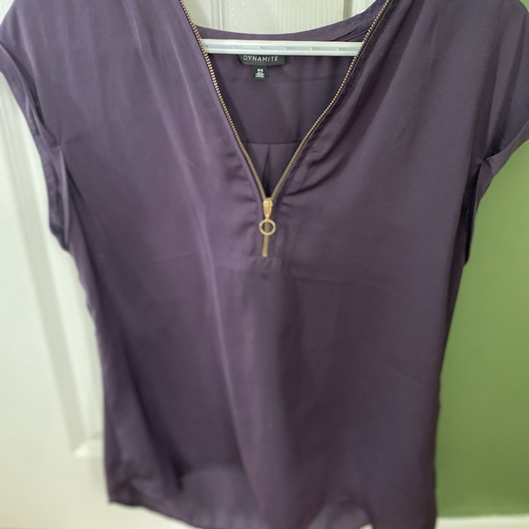 Zip purple T-shirt blouse Dynamite! - Picture 1 of 1
